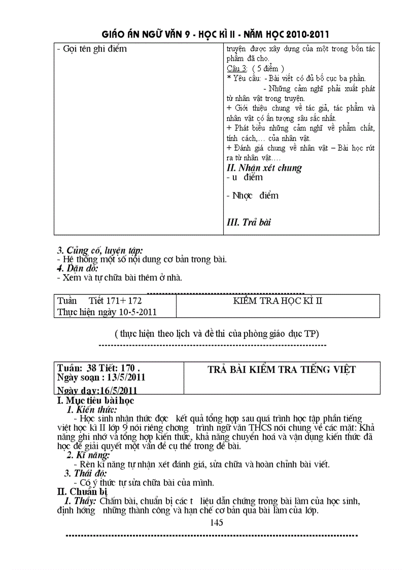 image for page Giáo án ngữ văn 9 HK II