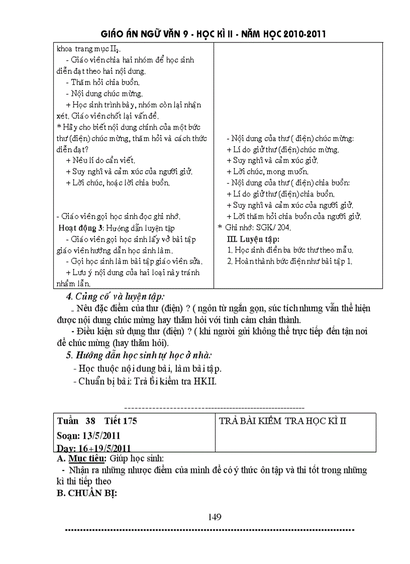 image for page Giáo án ngữ văn 9 HK II