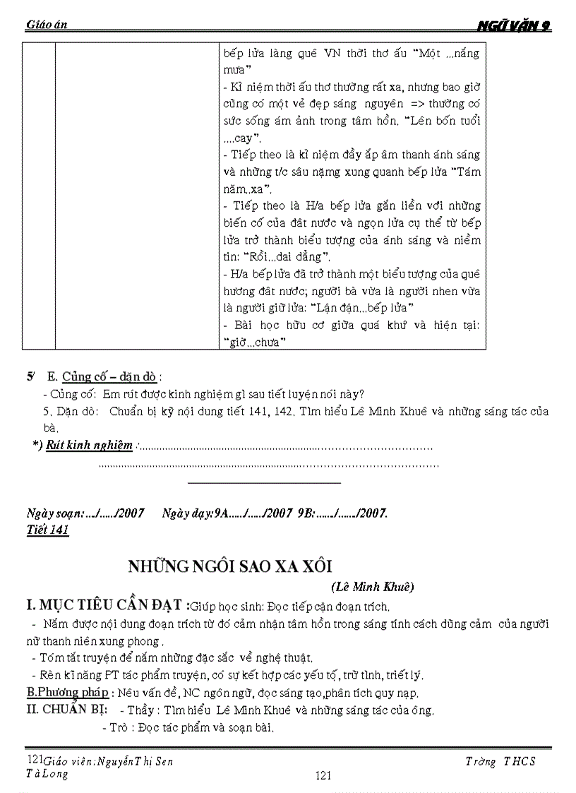 image for page Giáo án Ngữ Văn 9 HK2