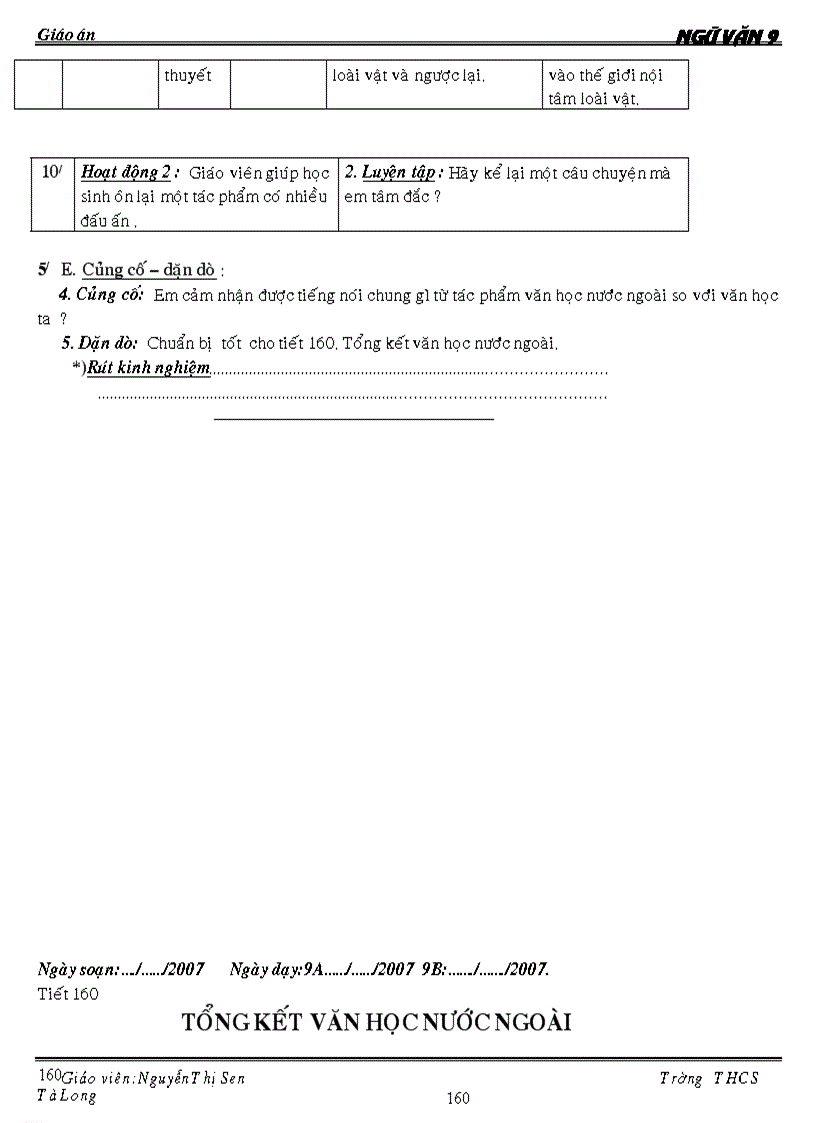image for page Giáo án Ngữ Văn 9 HK2