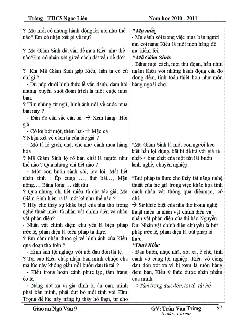 image for page Giáo án Ngữ văn 9 HKI Chuẩn KT KN