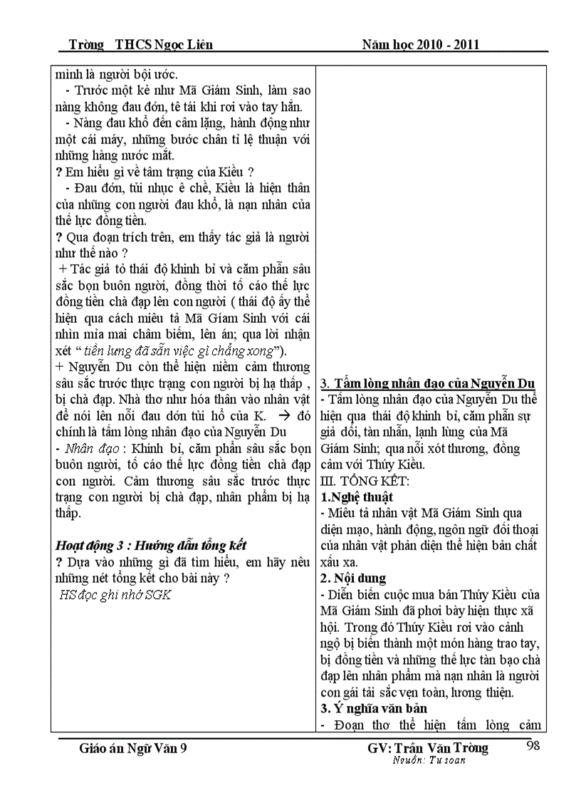 image for page Giáo án Ngữ văn 9 HKI Chuẩn KT KN