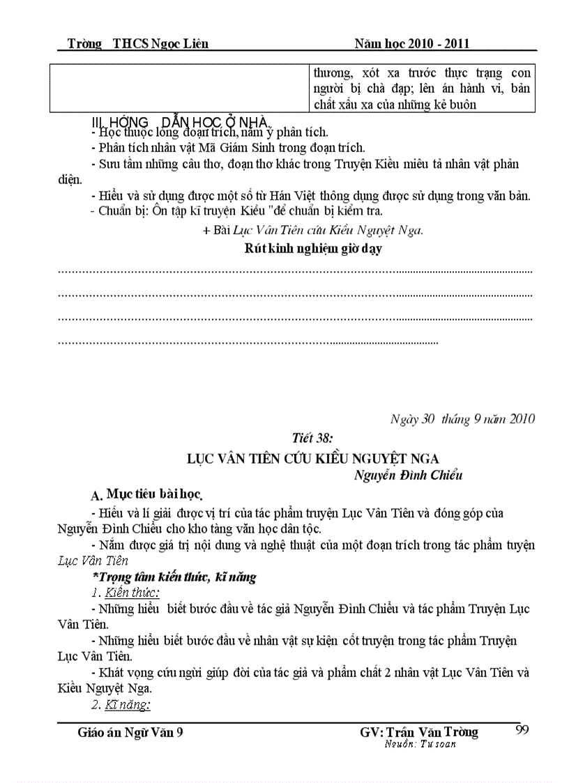 image for page Giáo án Ngữ văn 9 HKI Chuẩn KT KN