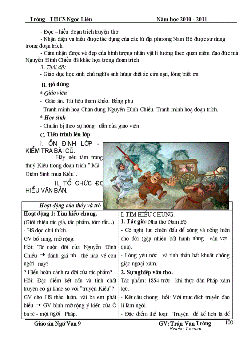image for page Giáo án Ngữ văn 9 HKI Chuẩn KT KN