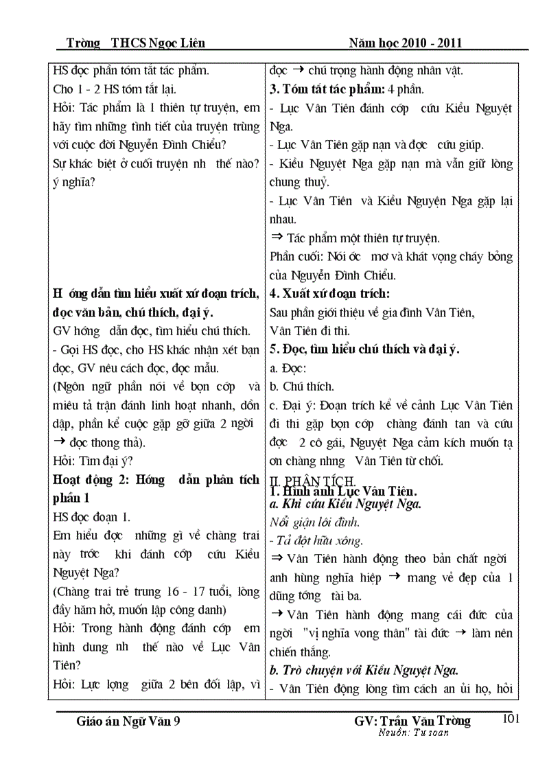 image for page Giáo án Ngữ văn 9 HKI Chuẩn KT KN