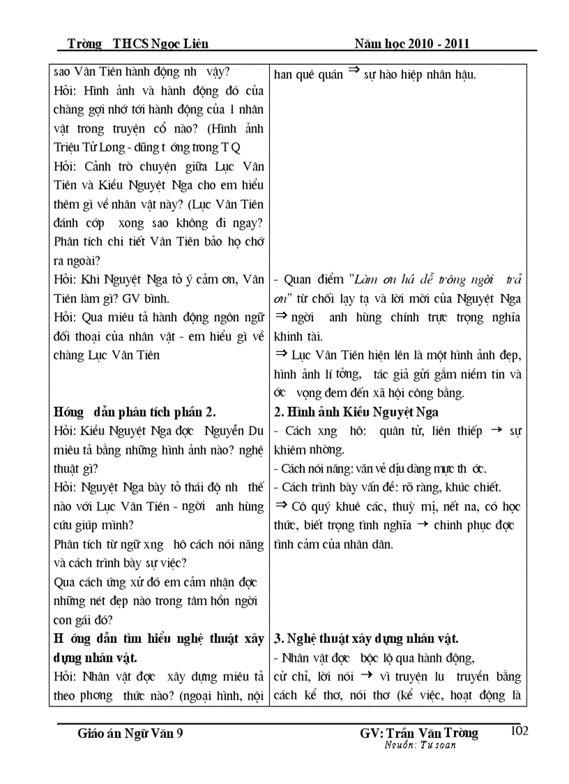 image for page Giáo án Ngữ văn 9 HKI Chuẩn KT KN