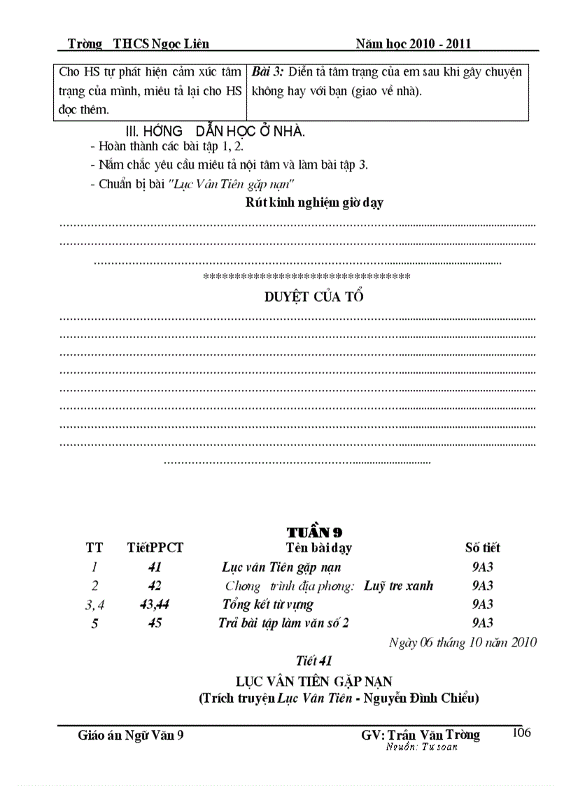 image for page Giáo án Ngữ văn 9 HKI Chuẩn KT KN