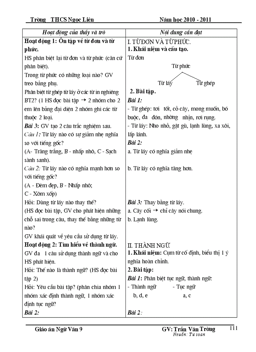 image for page Giáo án Ngữ văn 9 HKI Chuẩn KT KN