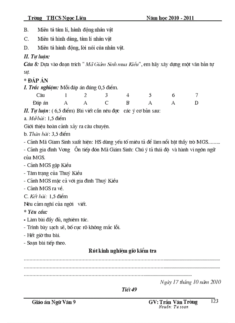 image for page Giáo án Ngữ văn 9 HKI Chuẩn KT KN