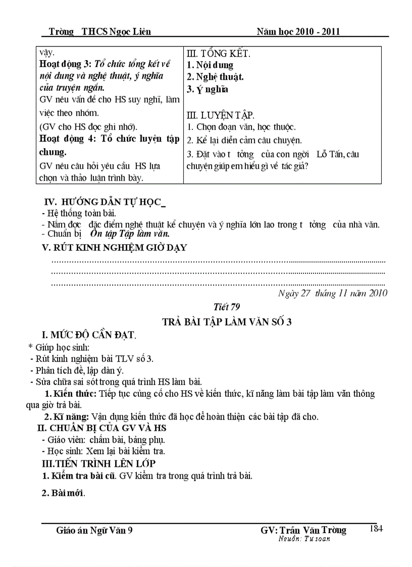 image for page Giáo án Ngữ văn 9 HKI Chuẩn KT KN