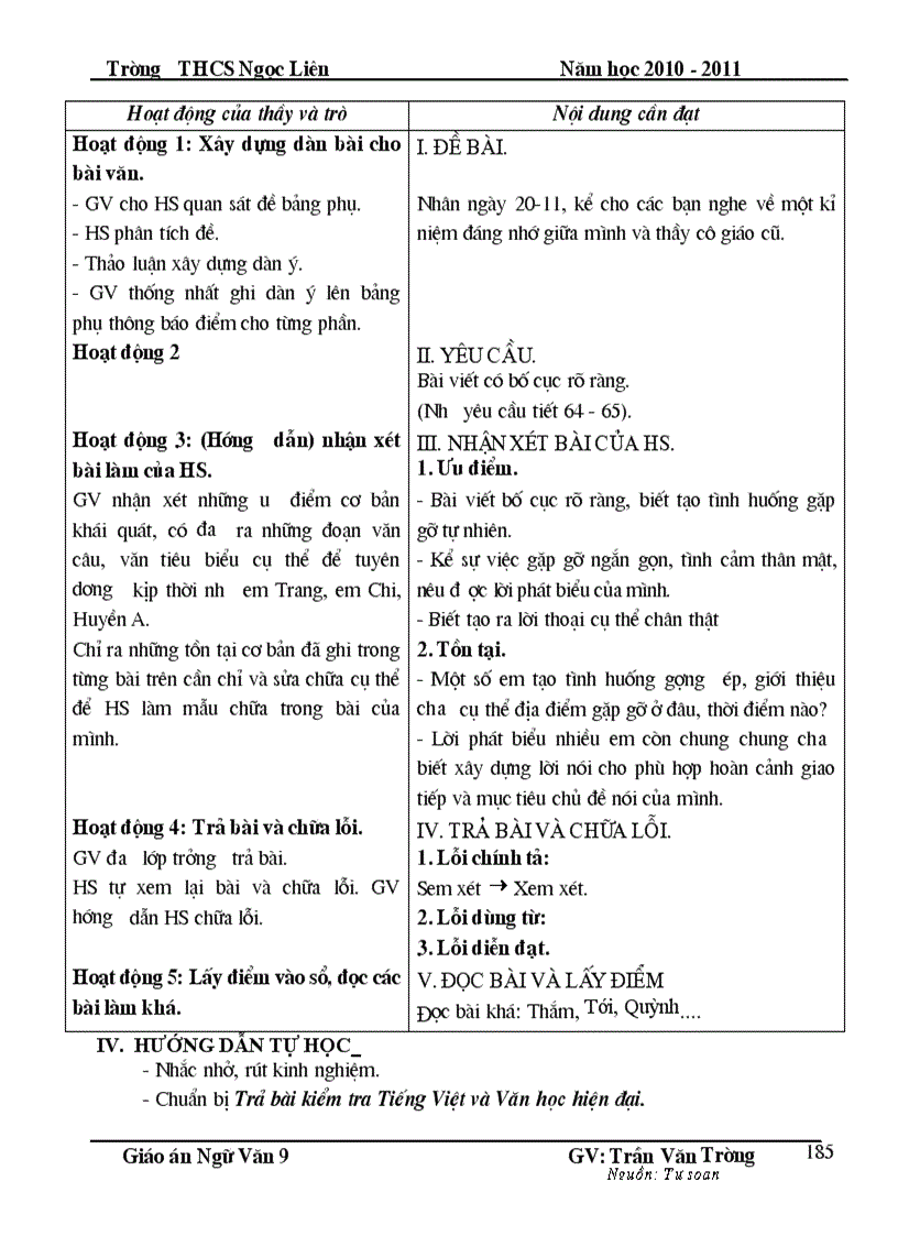 image for page Giáo án Ngữ văn 9 HKI Chuẩn KT KN