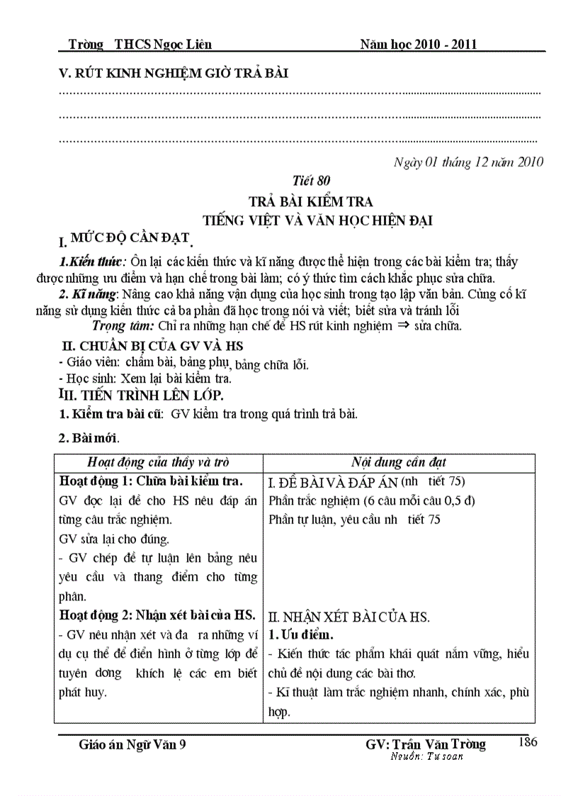 image for page Giáo án Ngữ văn 9 HKI Chuẩn KT KN