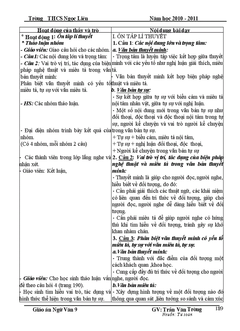 image for page Giáo án Ngữ văn 9 HKI Chuẩn KT KN