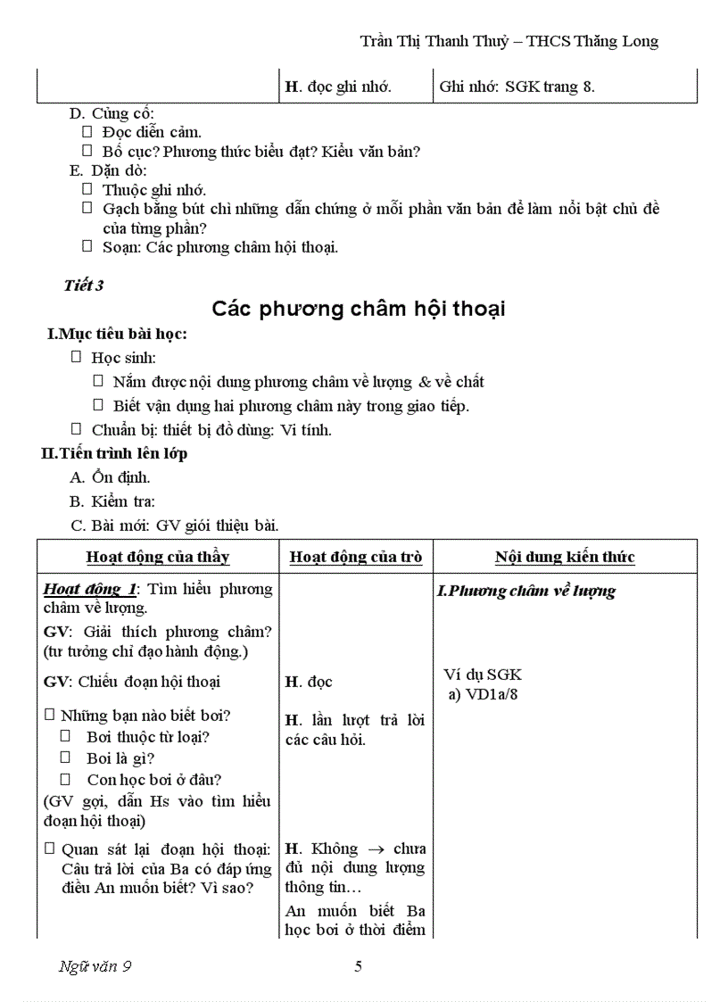 image for page Giáo án ngữ Văn 9 HKI