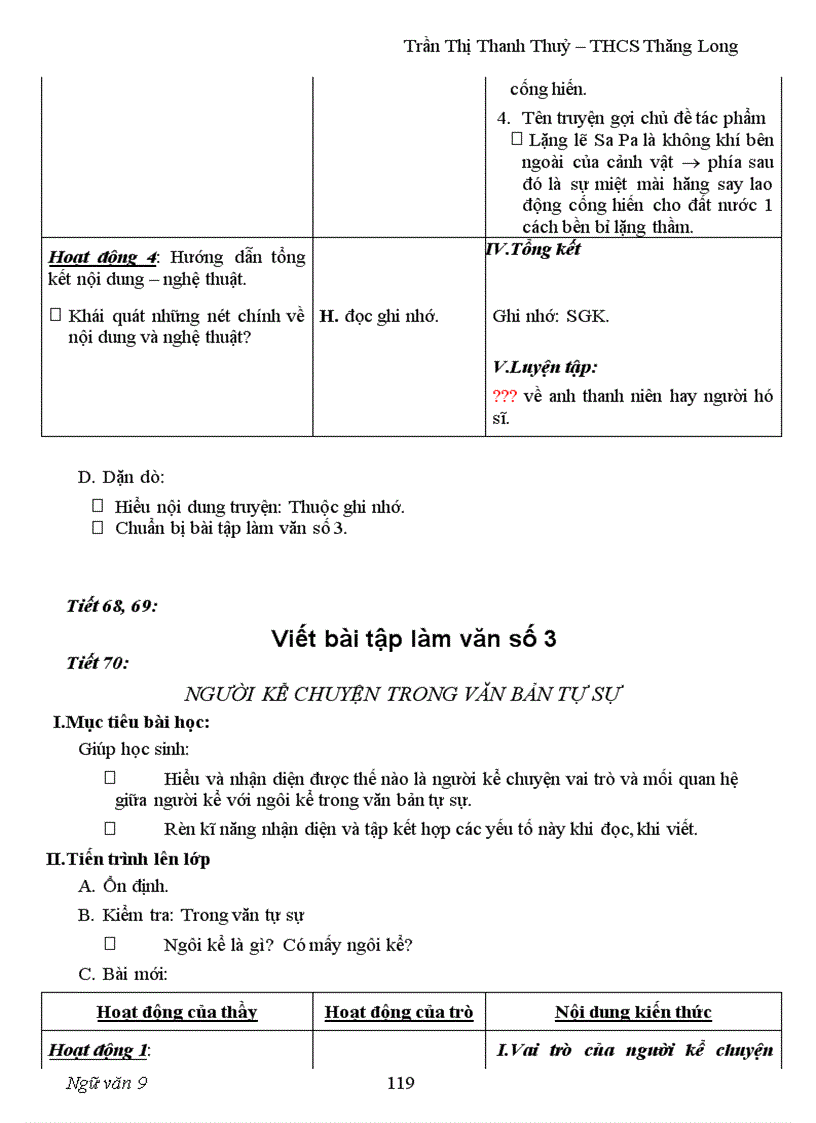 image for page Giáo án ngữ Văn 9 HKI