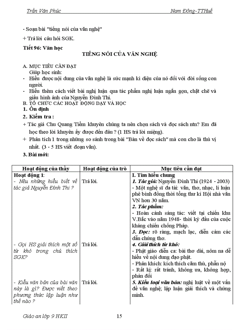 image for page Giáo án Ngữ văn 9 học kì II