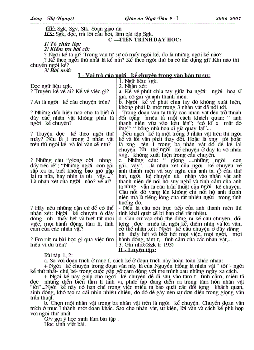 image for page Giao an ngu van 9 Ki II