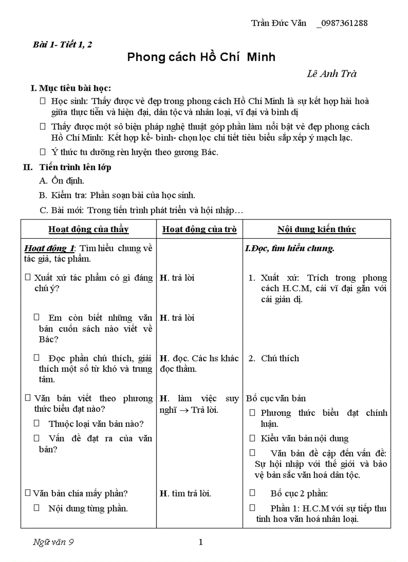 image for page Giáo án ngữ văn 9 kỳ I