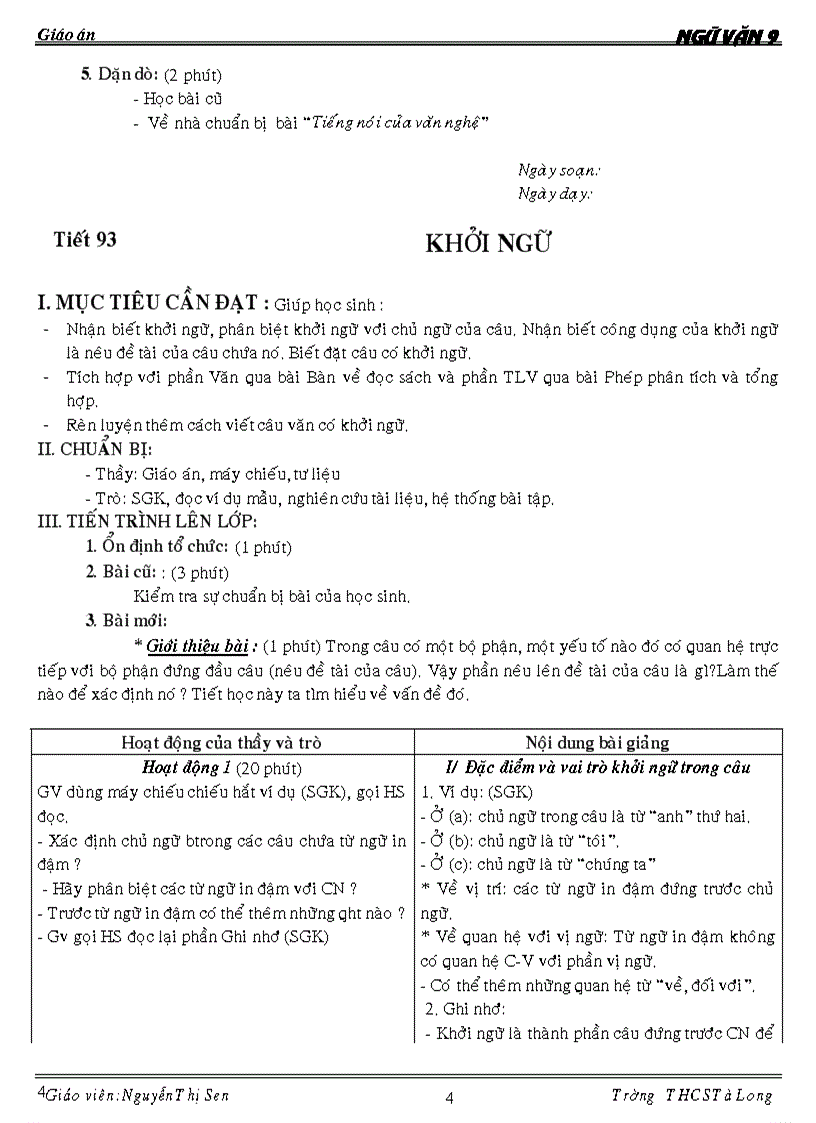 image for page Giáo án ngữ văn 9 kỳ ii