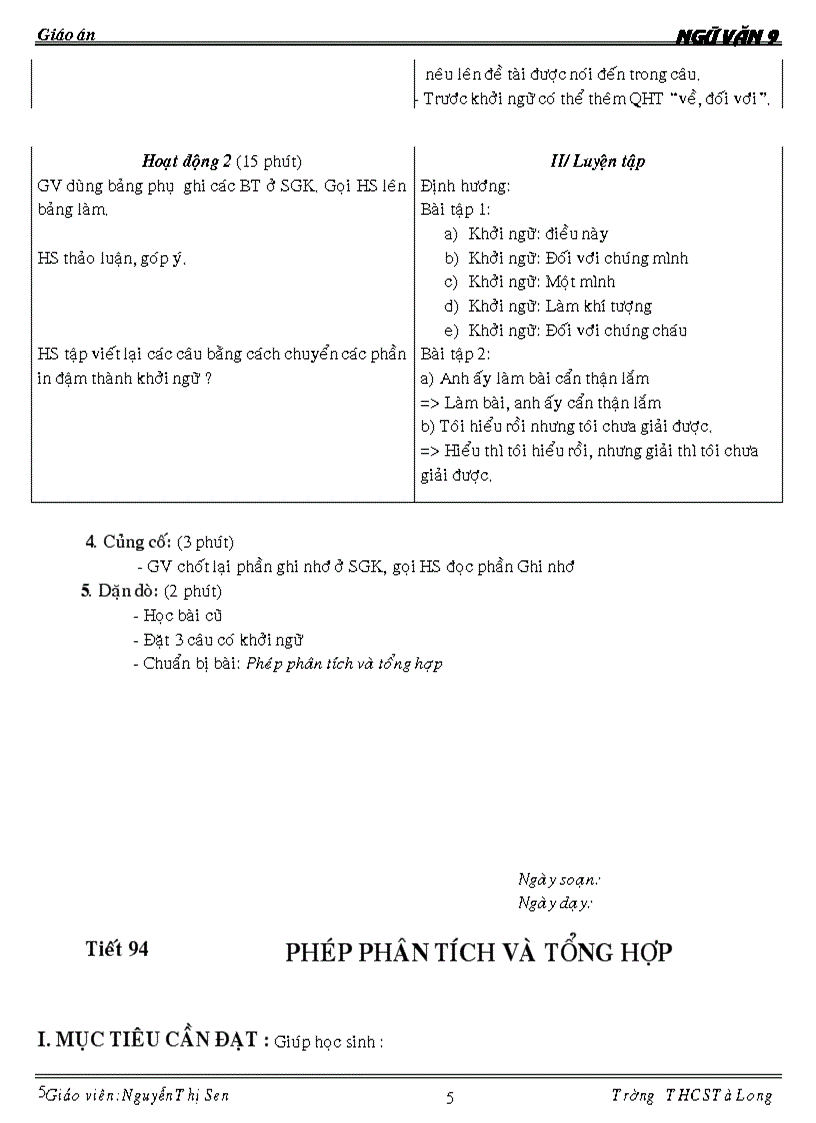 image for page Giáo án ngữ văn 9 kỳ ii