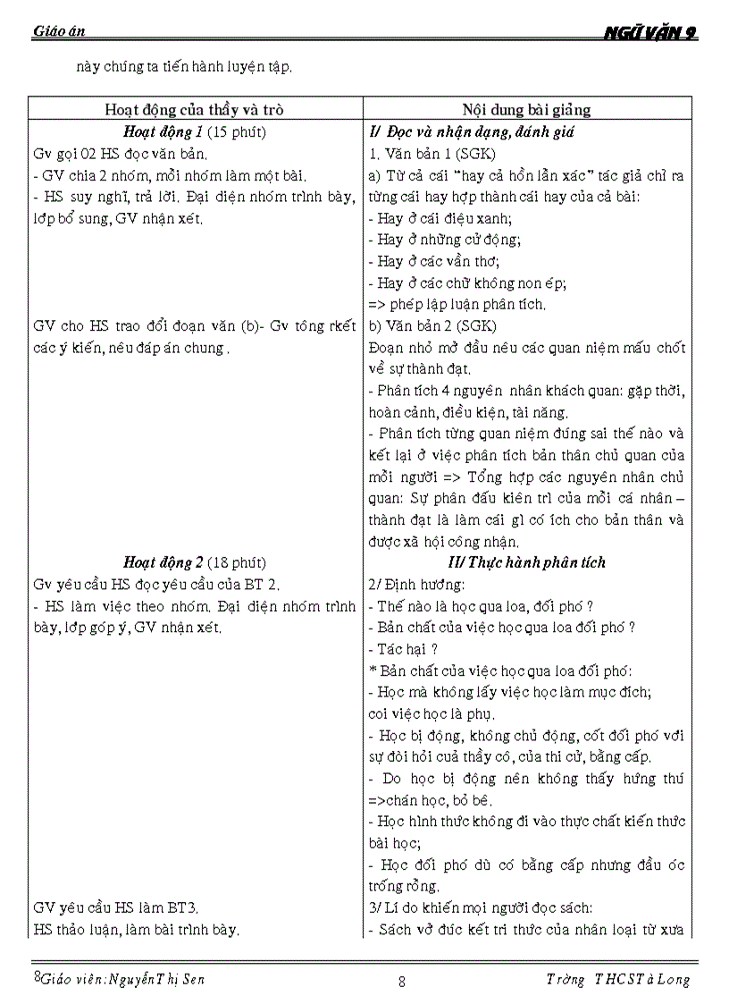 image for page Giáo án ngữ văn 9 kỳ ii