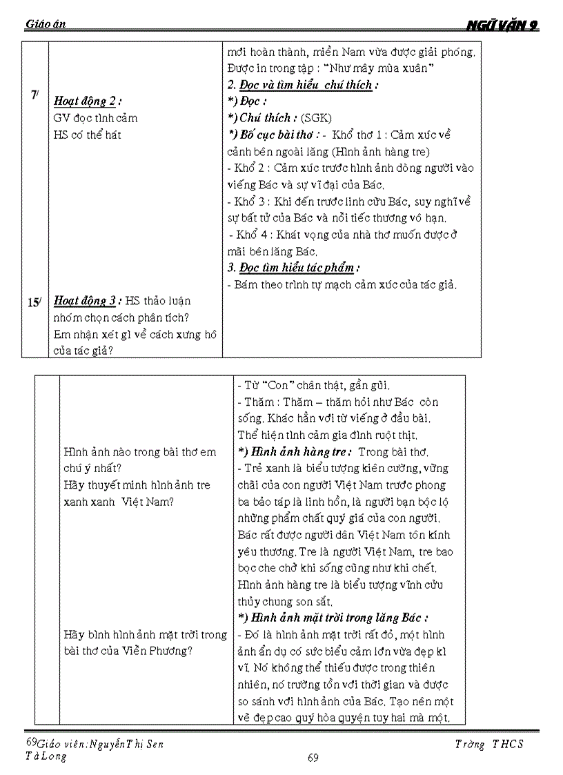 image for page Giáo án ngữ văn 9 kỳ ii