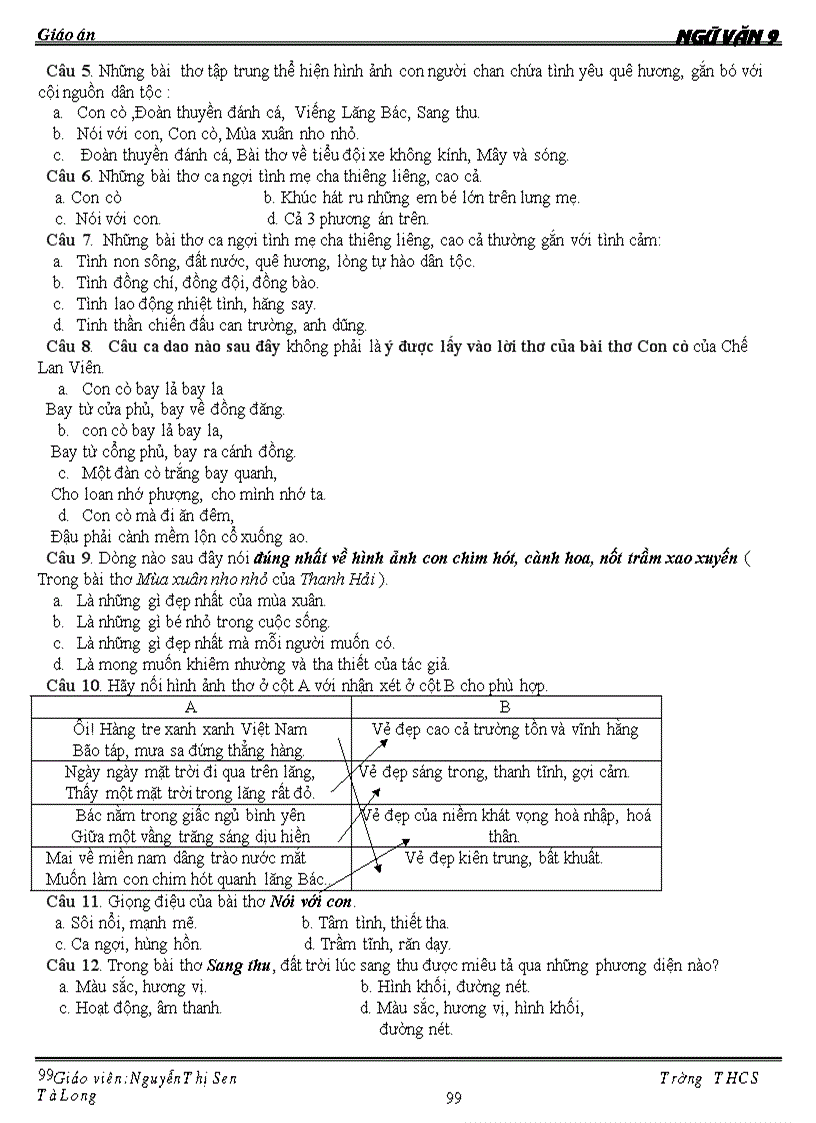 image for page Giáo án ngữ văn 9 kỳ ii