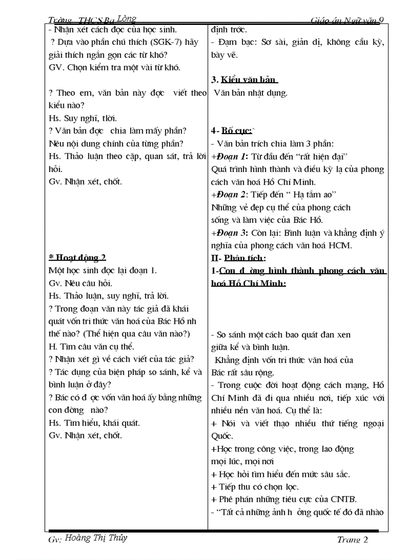 image for page Giáo án Ngữ văn 9 T1