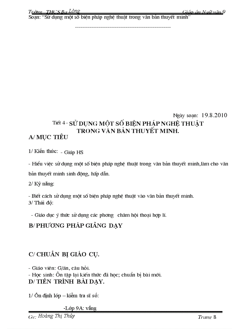 image for page Giáo án Ngữ văn 9 T1