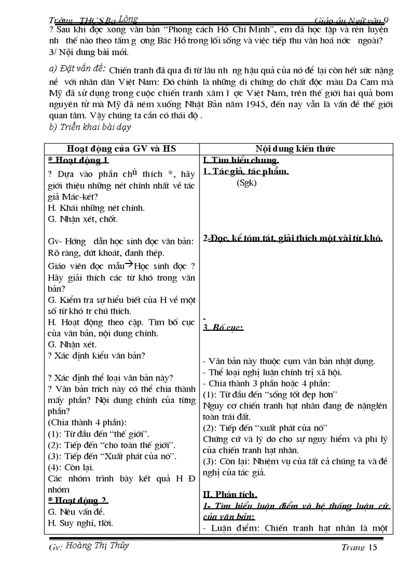 image for page Giáo án Ngữ văn 9 T1