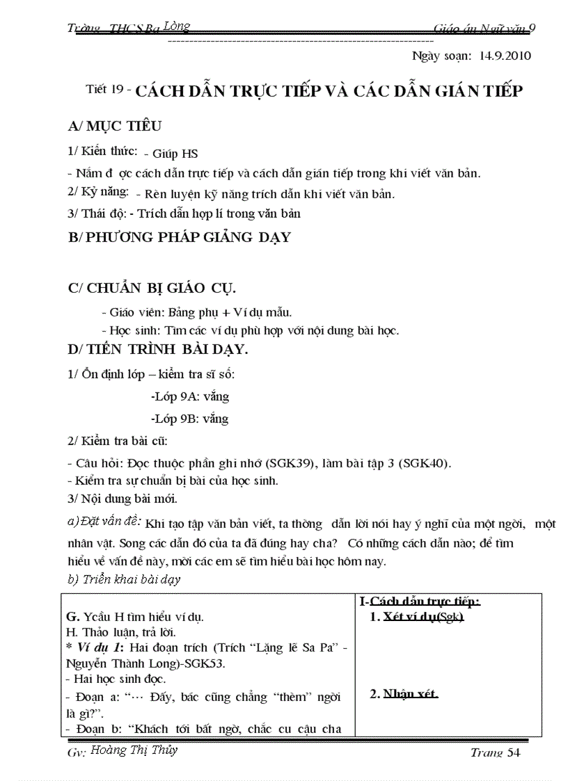 image for page Giáo án Ngữ văn 9 T1