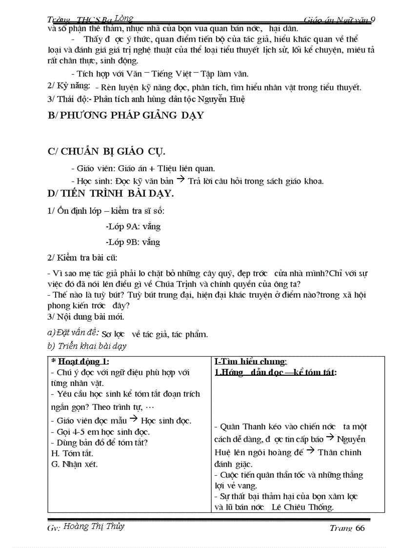 image for page Giáo án Ngữ văn 9 T1