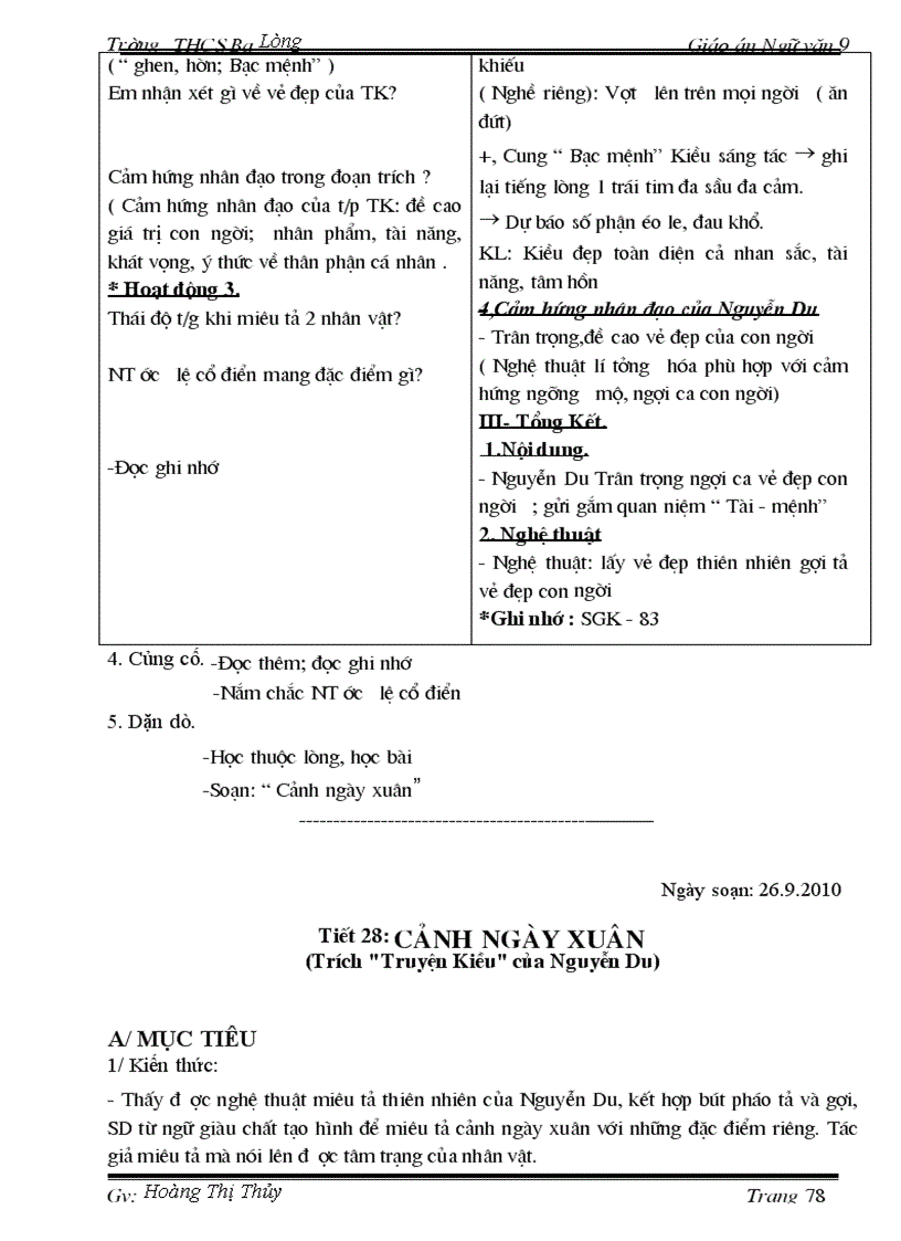 image for page Giáo án Ngữ văn 9 T1