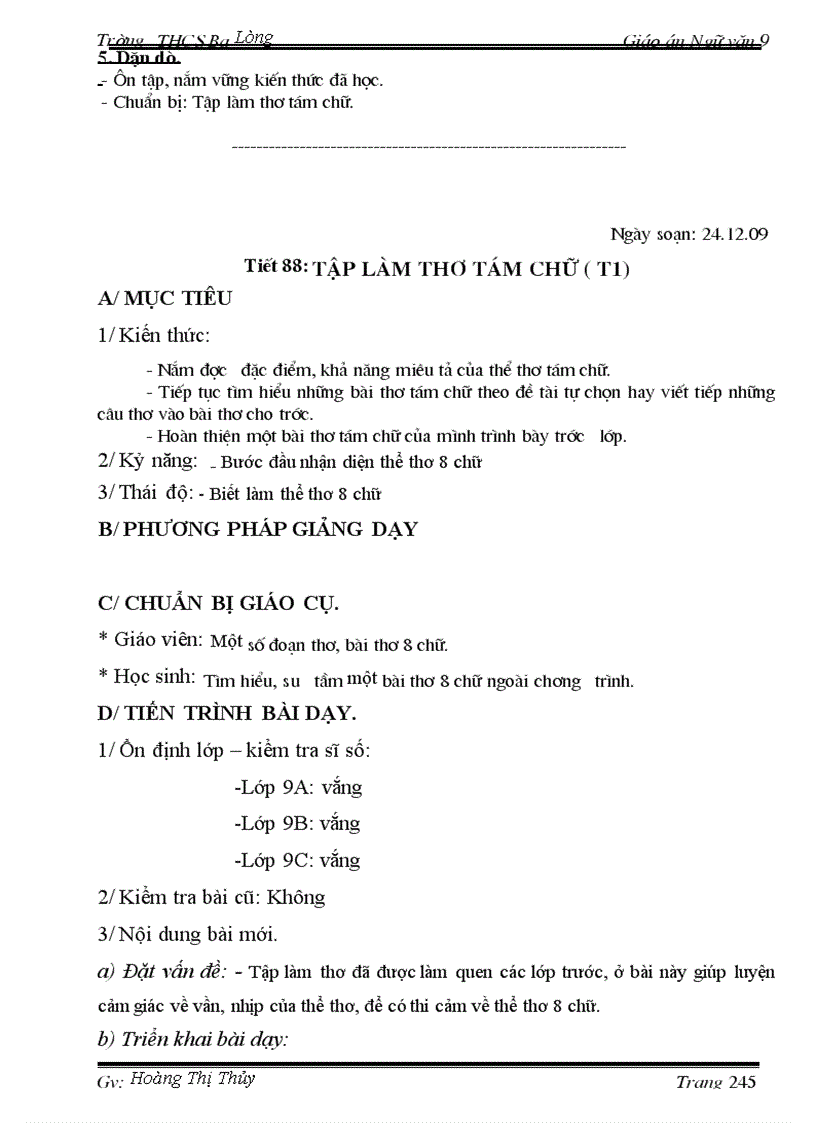 image for page Giáo án Ngữ văn 9 T1