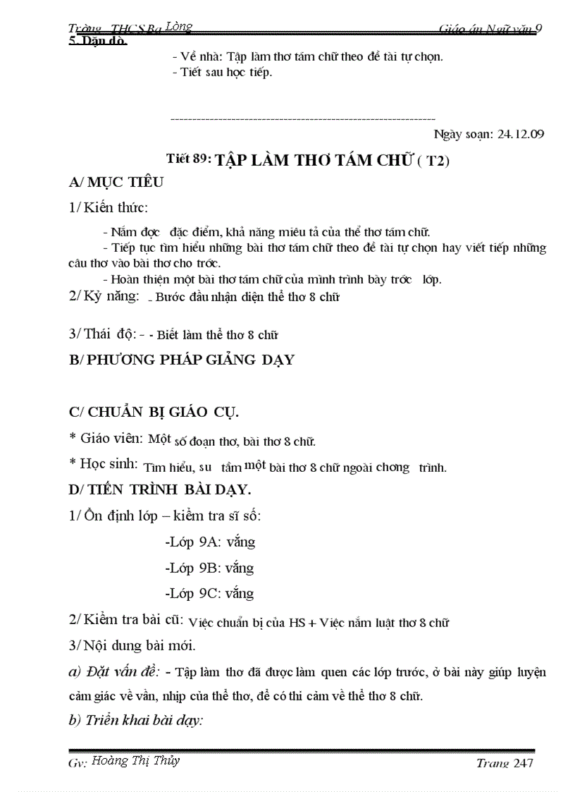 image for page Giáo án Ngữ văn 9 T1