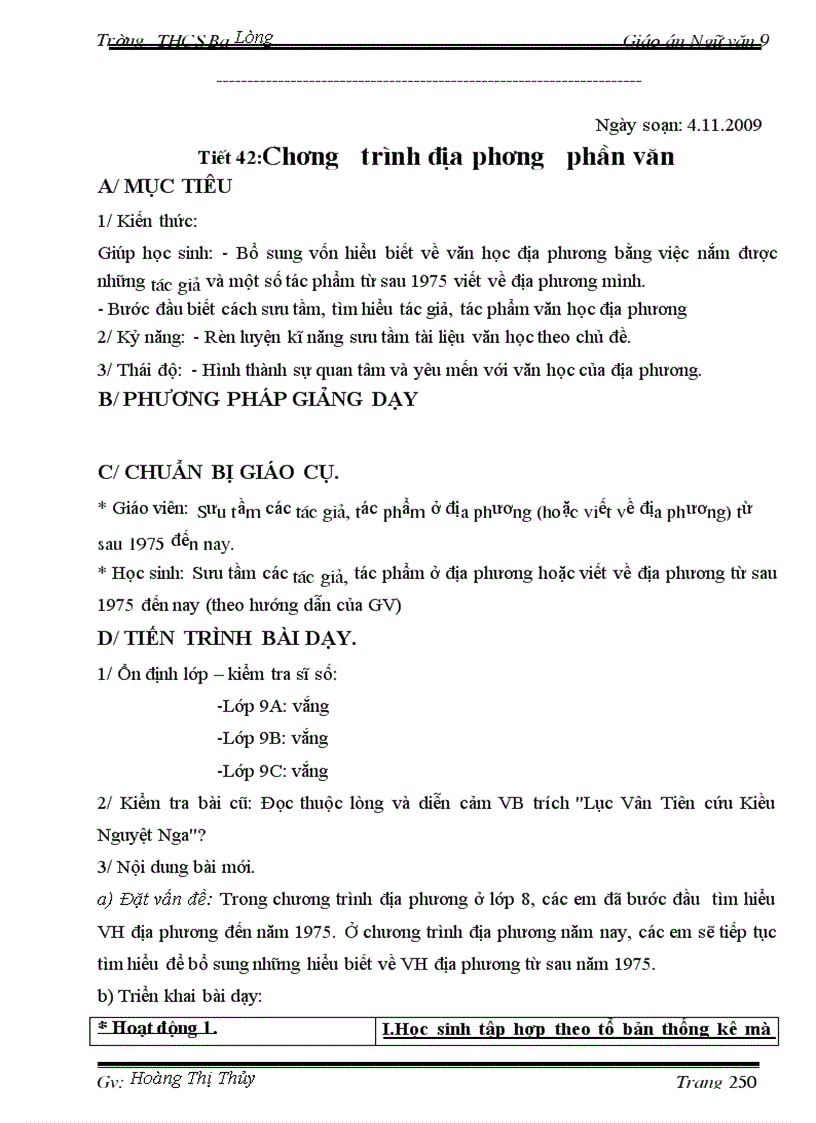 image for page Giáo án Ngữ văn 9 T1