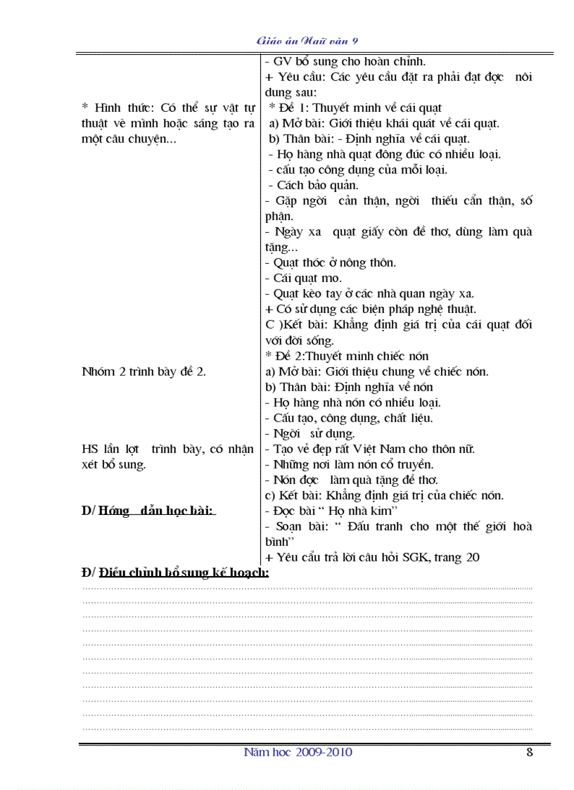 image for page Giáo án Ngữ văn 9 T1 10