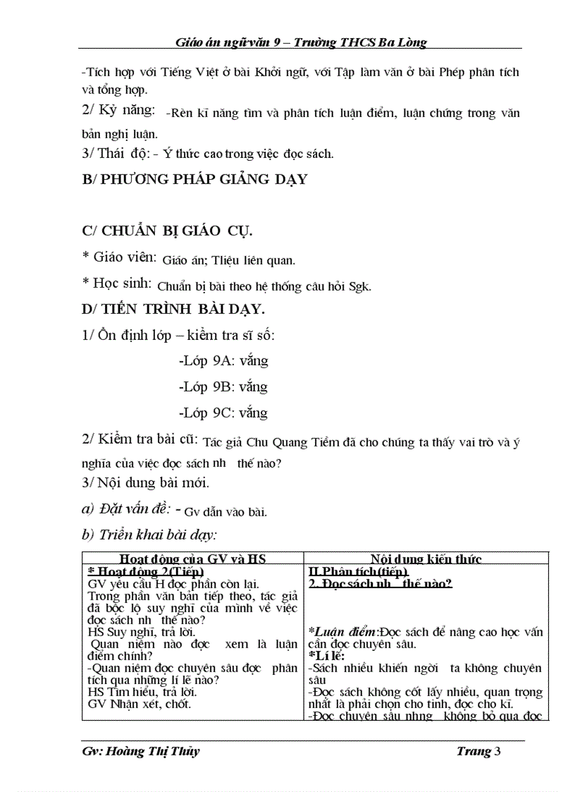 image for page Giáo án Ngữ văn 9 T2