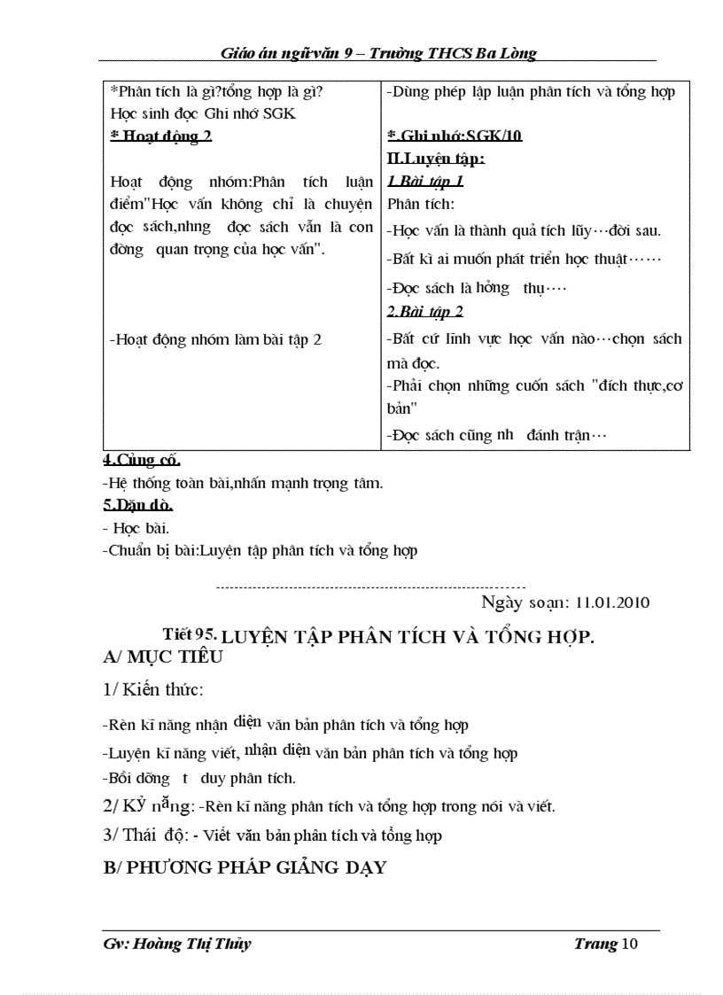 image for page Giáo án Ngữ văn 9 T2