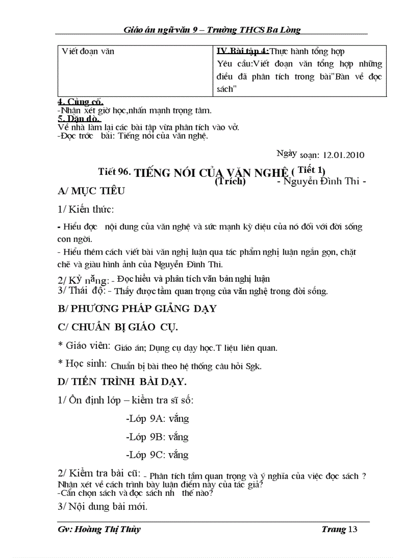 image for page Giáo án Ngữ văn 9 T2