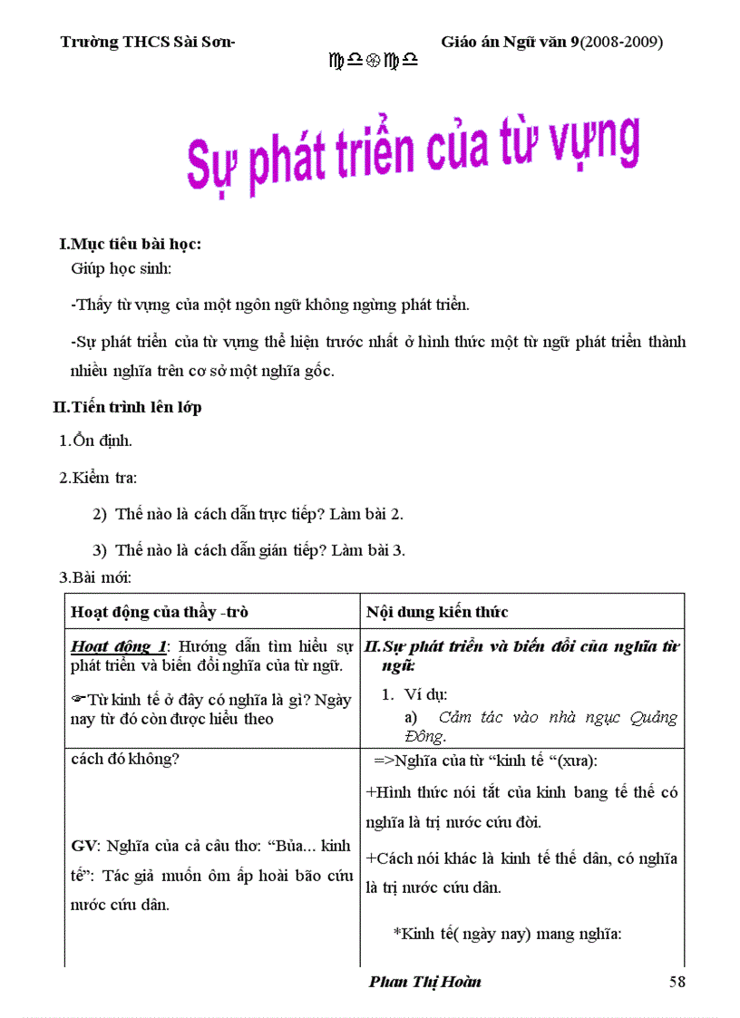 image for page Giáo án ngữ văn 9 Theo mẫu mới