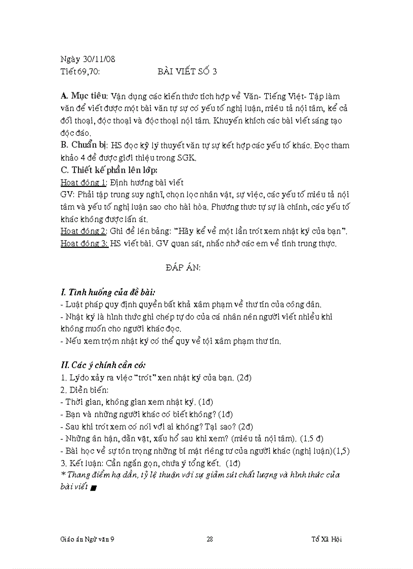 image for page Giáo án Ngữ văn 9 tiết 66 đến 70