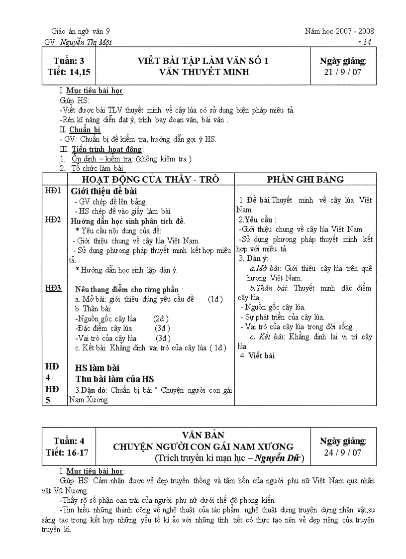 image for page Giáo án Ngữ văn 9 tuần 1 tuần 18