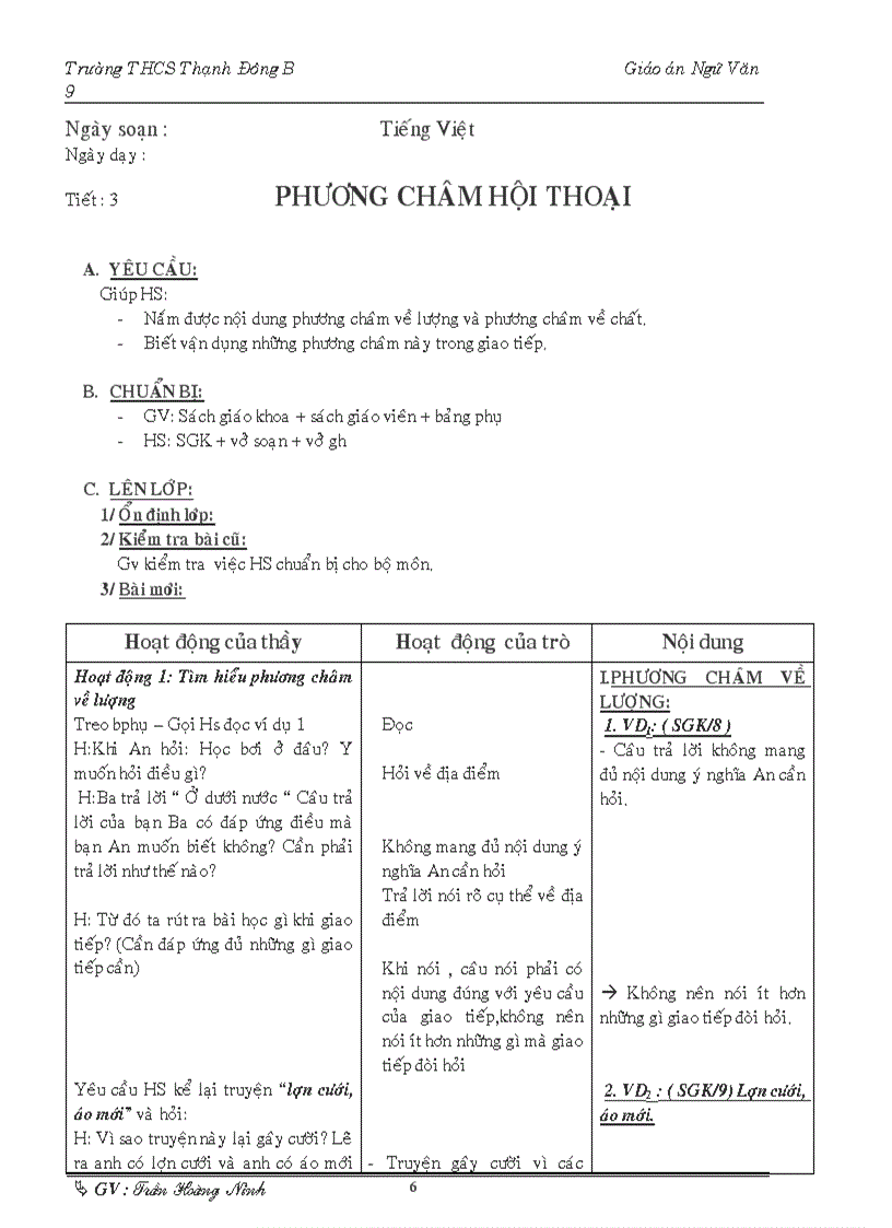 image for page Giáo án ngữ văn 9 tuần 1 tuần 6