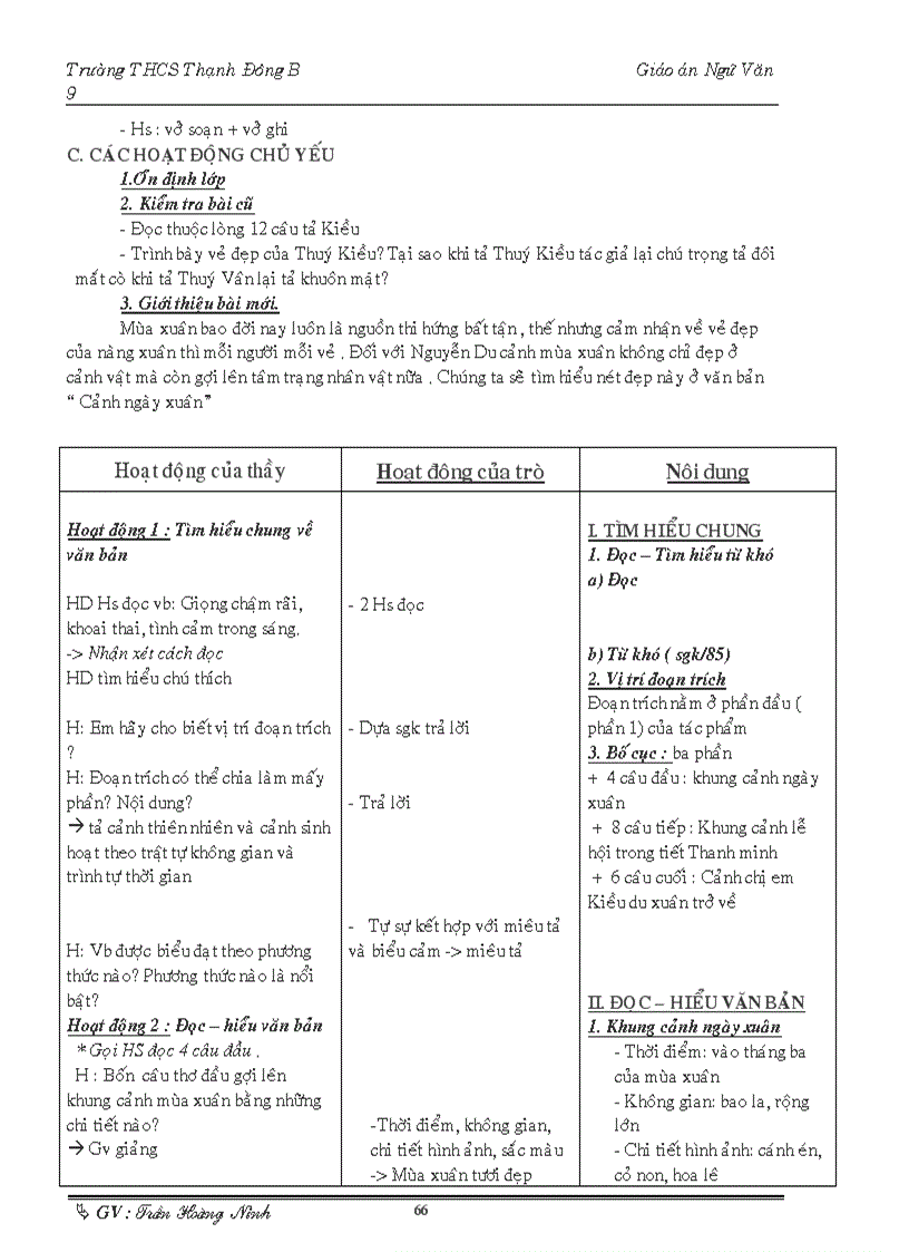 image for page Giáo án ngữ văn 9 tuần 1 tuần 6