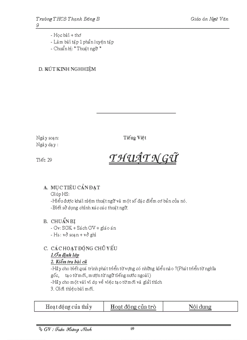 image for page Giáo án ngữ văn 9 tuần 1 tuần 6