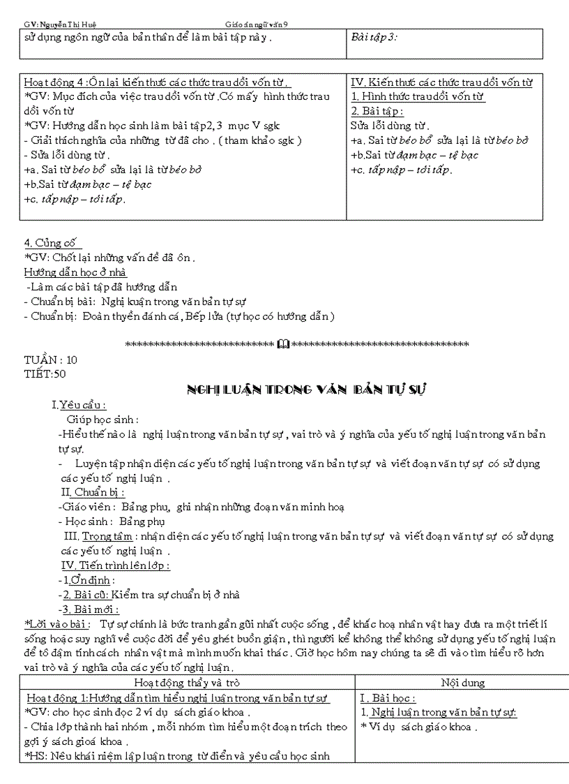 image for page Giáo án ngữ văn 9 tuần 11 20