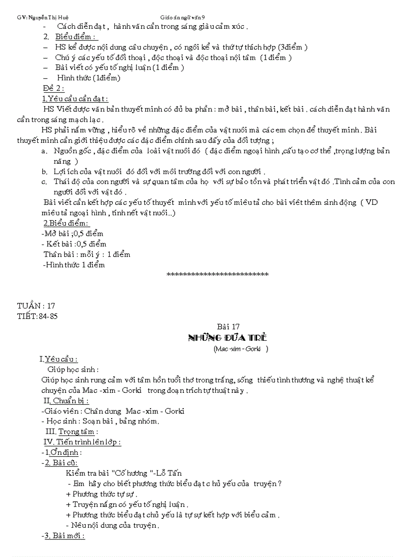 image for page Giáo án ngữ văn 9 tuần 11 20