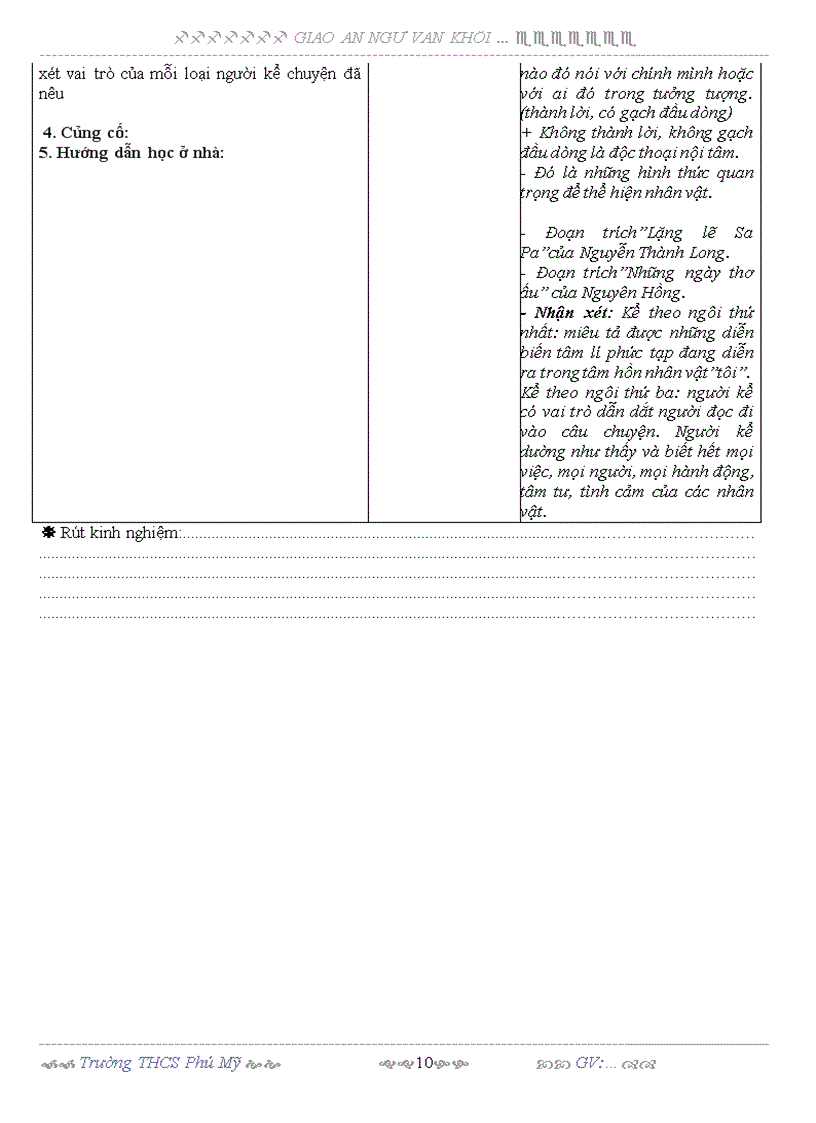 image for page Giáo án ngữ văn 9 tuần 16 3 cột