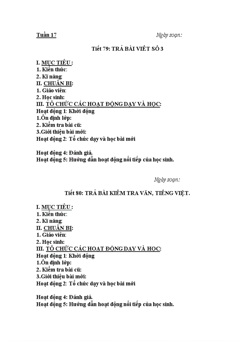 image for page Giáo án Ngữ văn 9 tuần 17